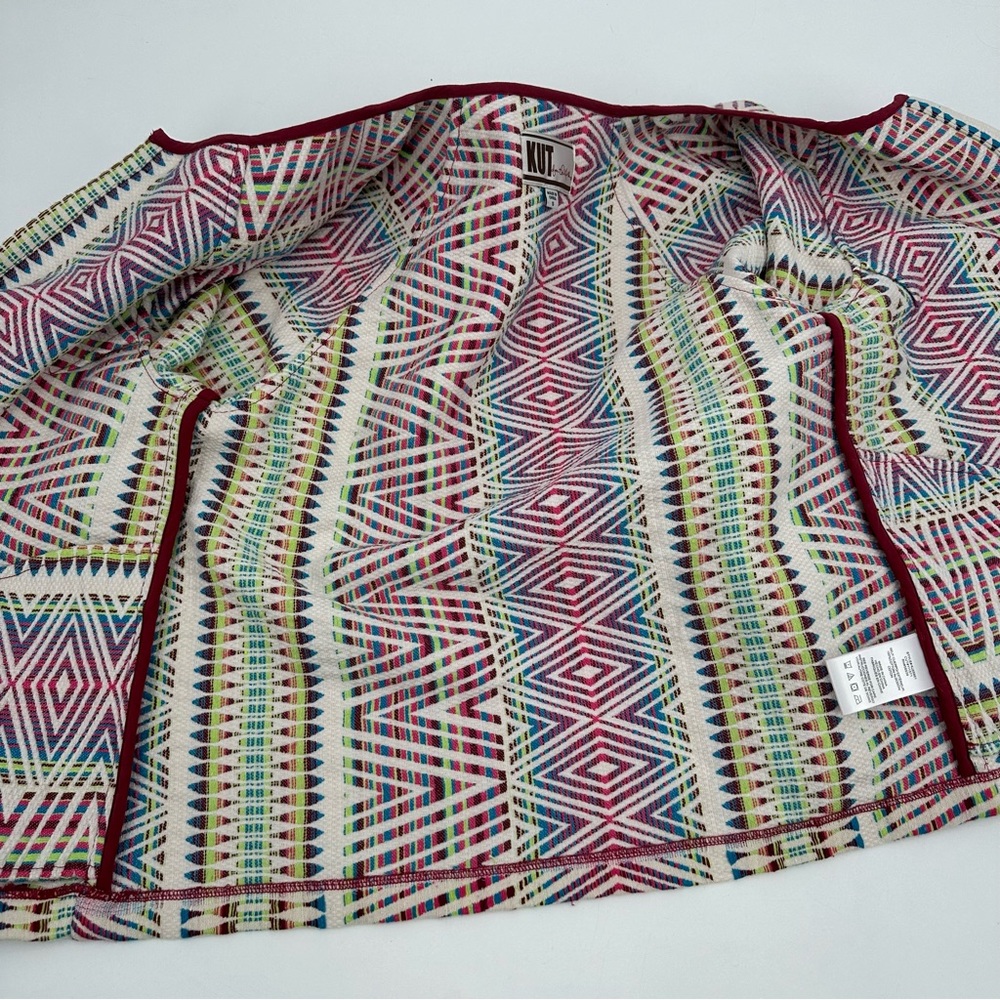 Kut from the Kloth Blazer Jacket Womens S Colorful Tapestry Open Short Length - Picture 7 of 11